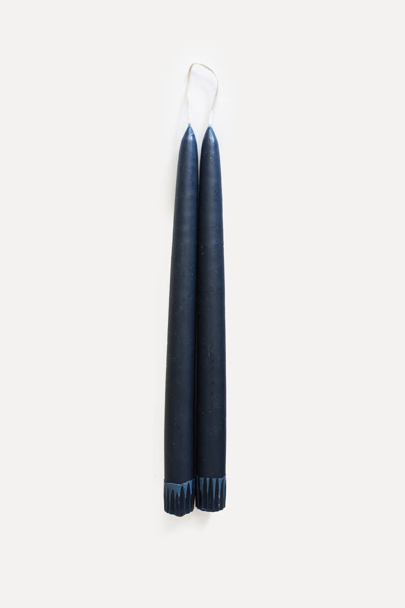 $18 Hand-Dipped Taper Candle: Slate Blue / 11 in.