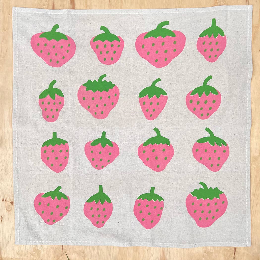 Strawberry Tea Towel: Pink
