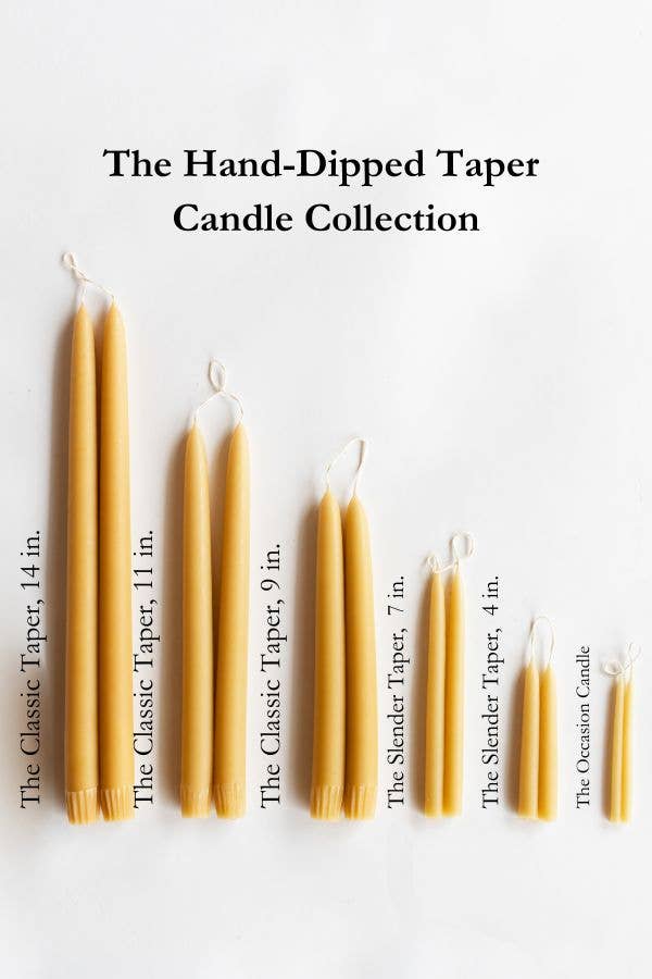 $18 Hand-Dipped Taper Candle: Slate Blue / 11 in.