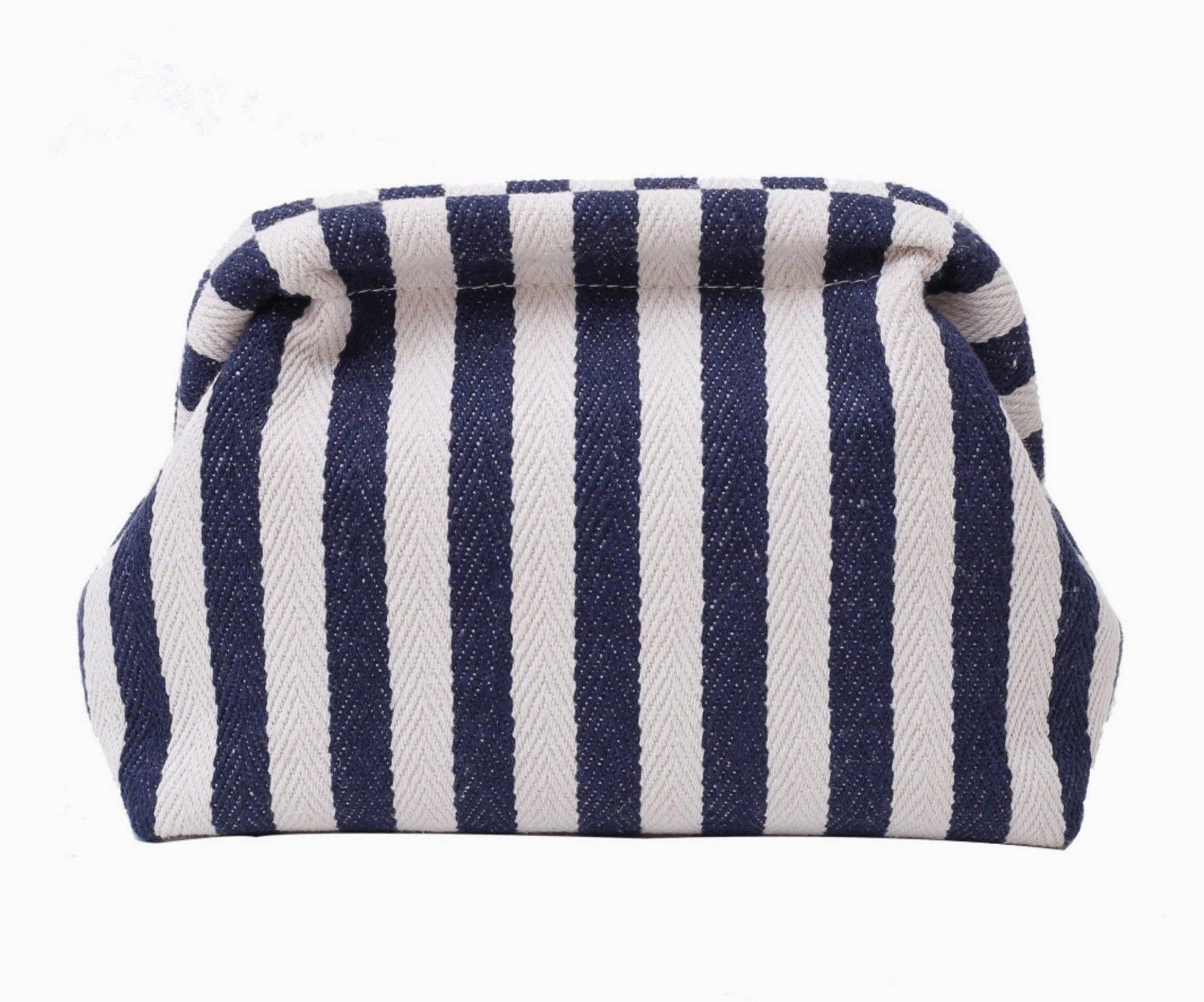 Striped Travel Pouch: Navy