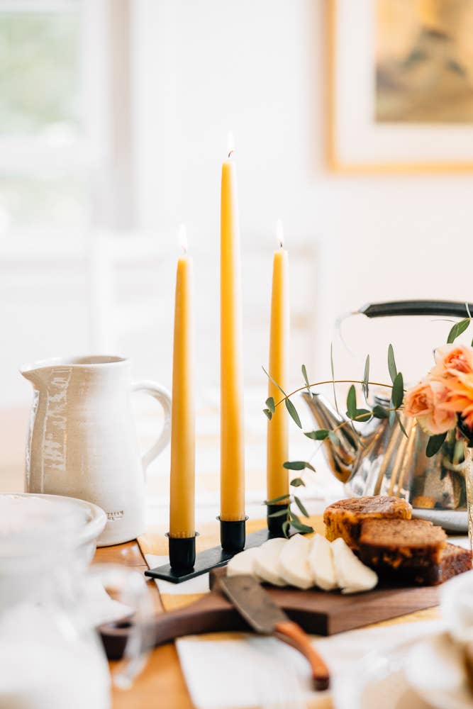$18 Hand-Dipped Taper Candle: Slate Blue / 11 in.