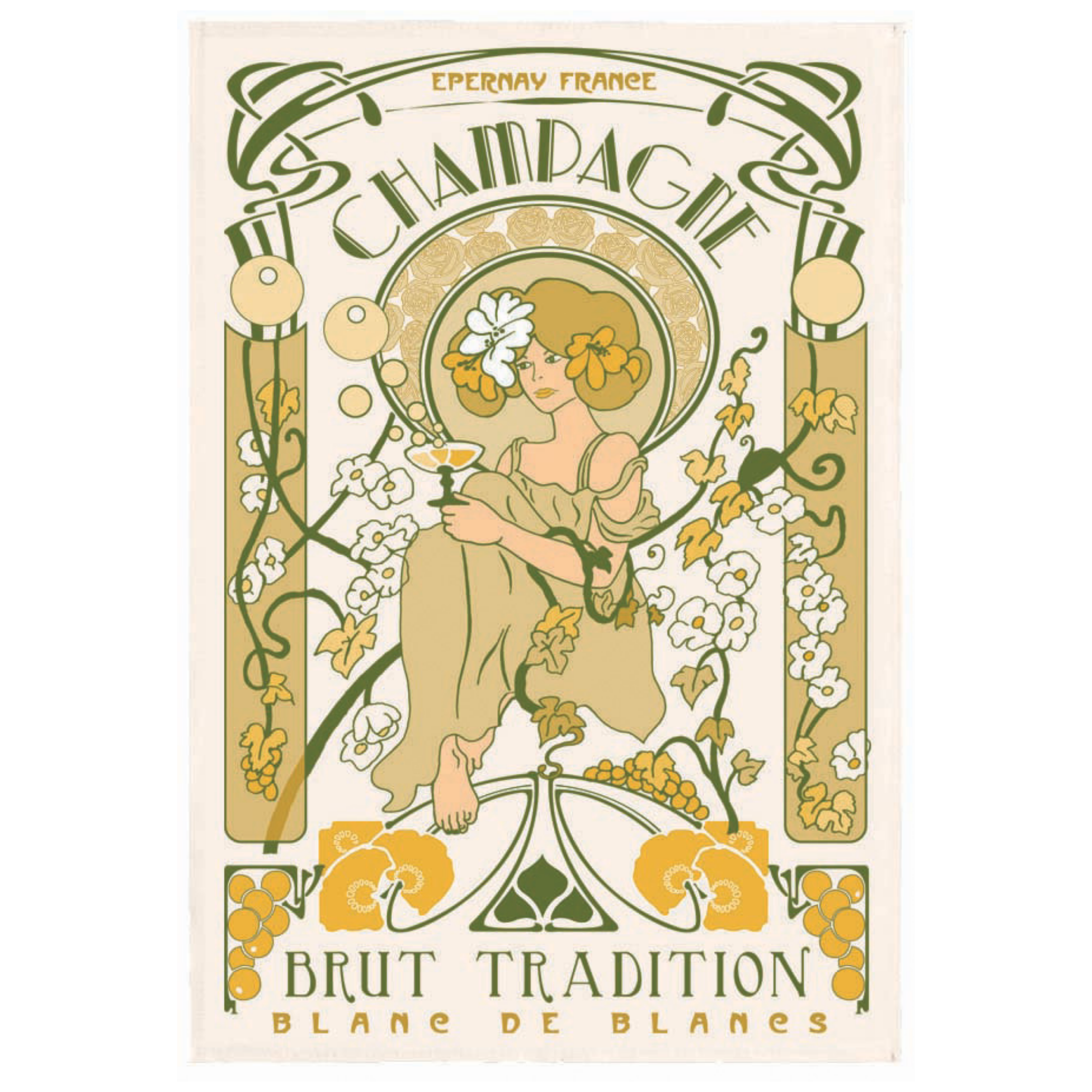 Art Deco Tea Towels Champagne