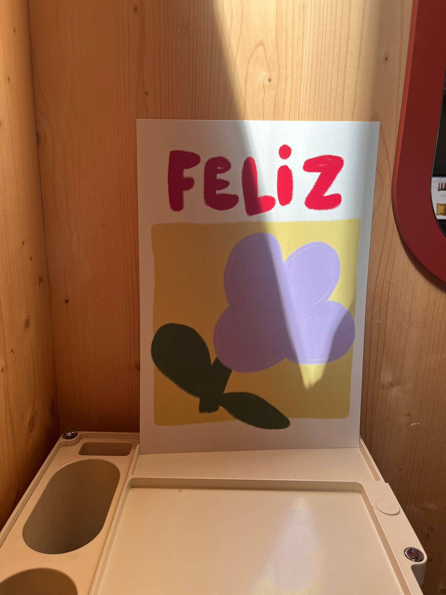 “Feliz” Happy recycled paper poster (42x30cm)